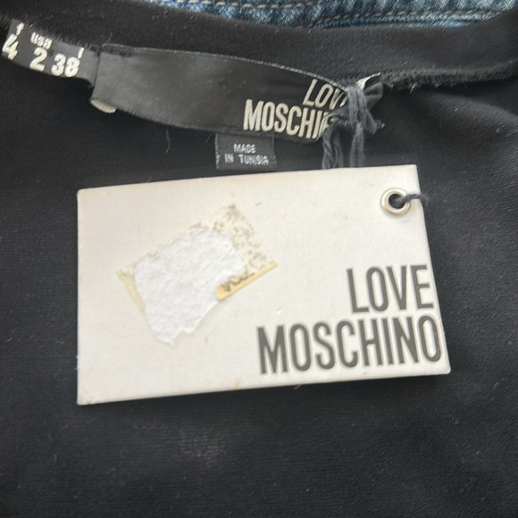 NWT LOVE MOSCHINO black jersey shift dress - Picture 6 of 6